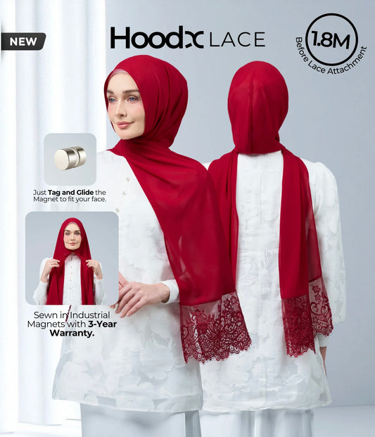 HoodX Lace in Maroon