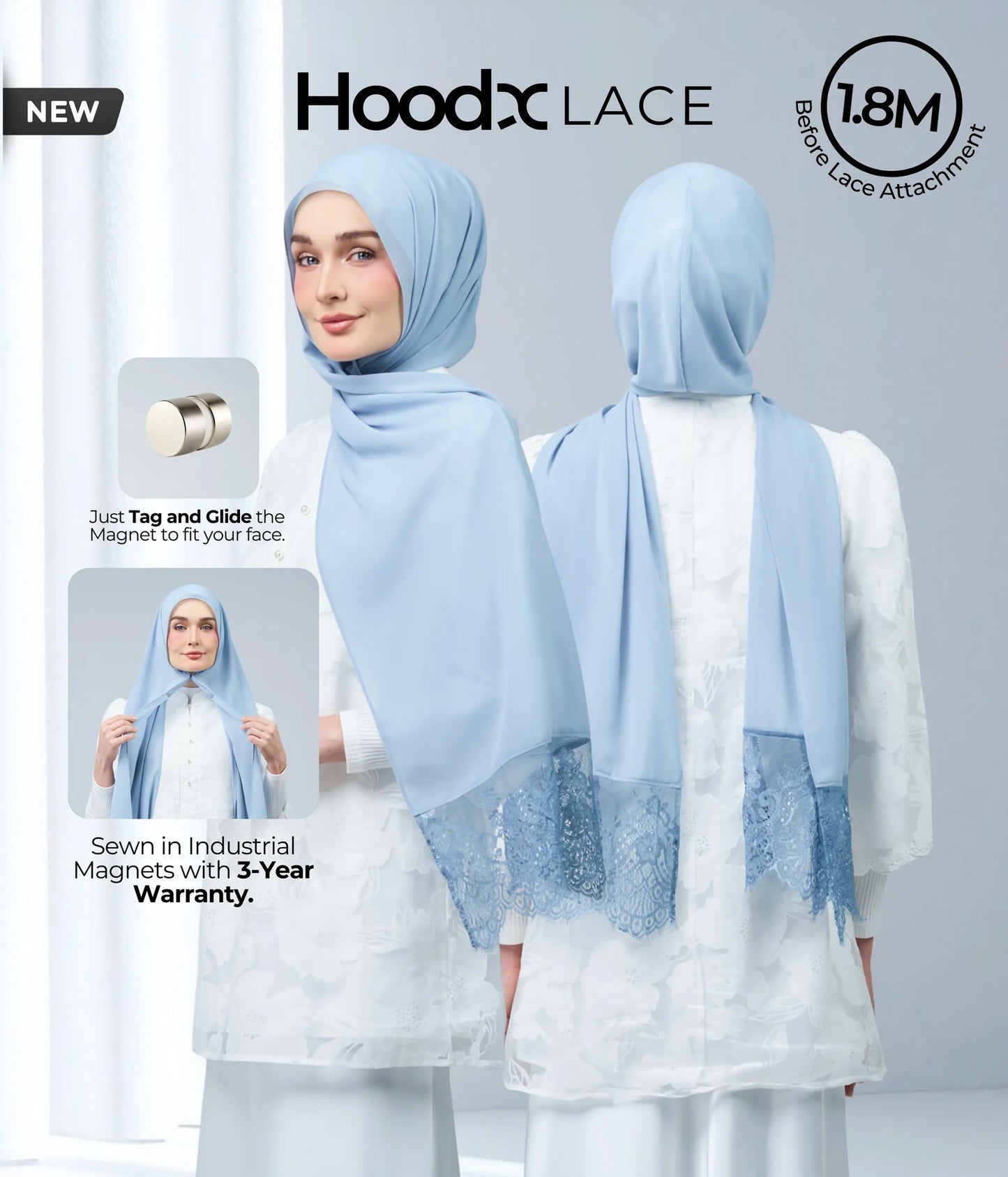 HoodX Lace in Dusty Blue