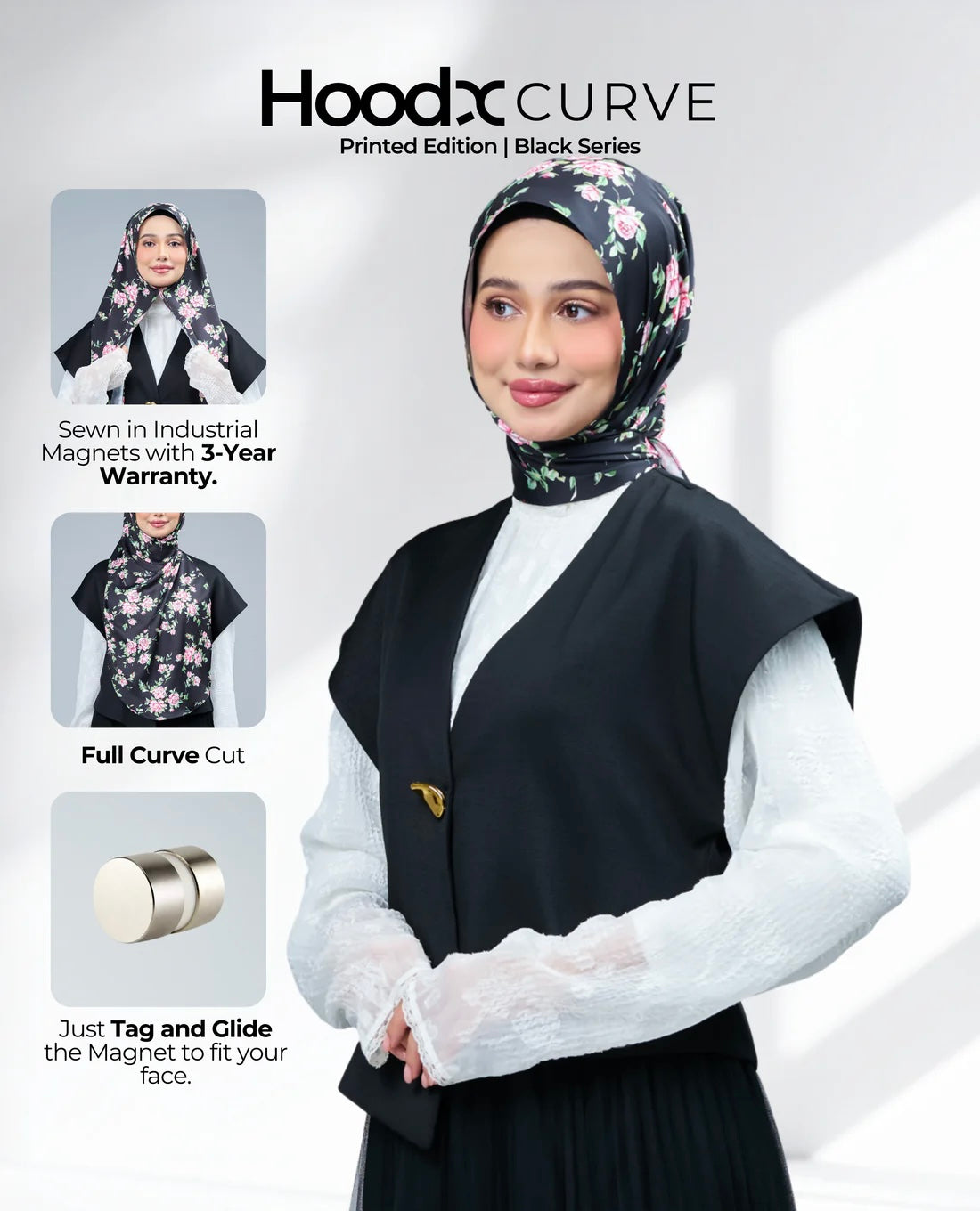 HoodX Curve Printed in Whispering Rose