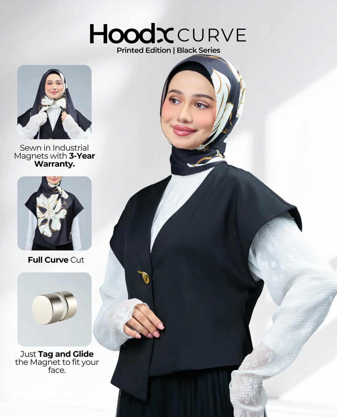 HoodX Curve Printed in Obsidian Lux