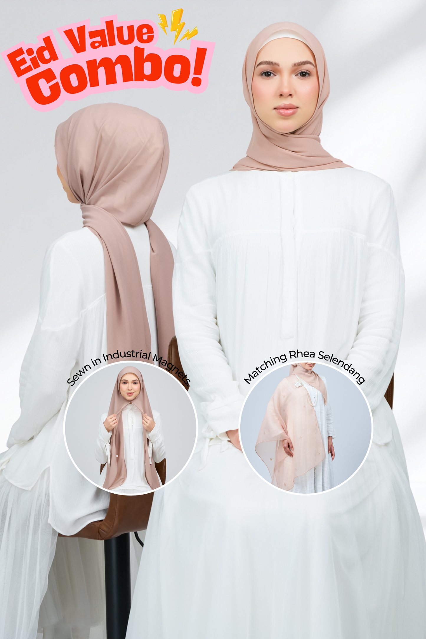 HX Curve x Rhea Selendang in Latte