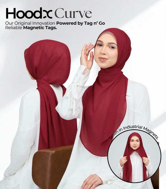 [★New] HoodX Curve [Pearl Chiffon] in Rouge
