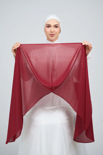 [★New] HoodX Curve [Pearl Chiffon] in Rouge