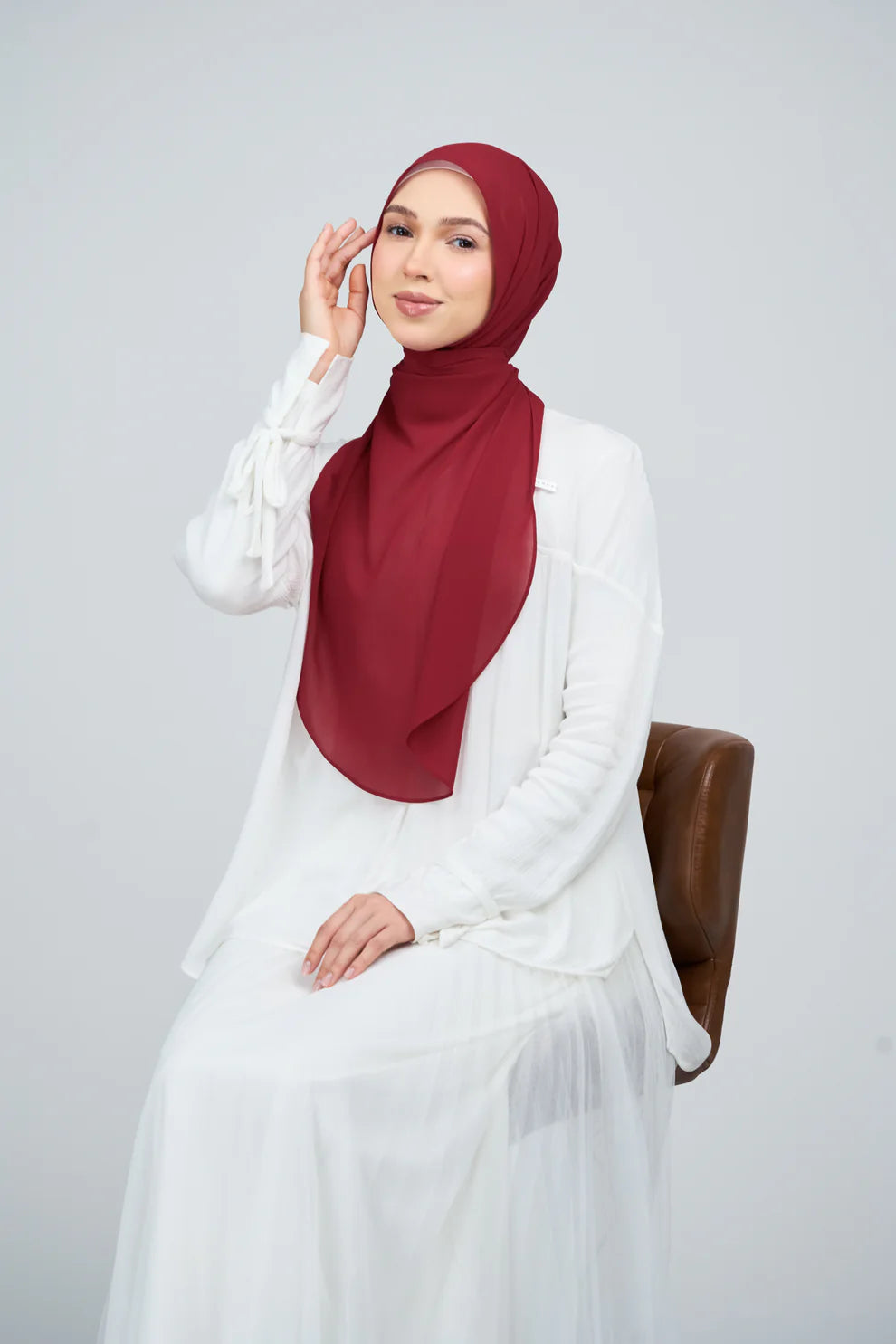 [★New] HoodX Curve [Pearl Chiffon] in Rouge