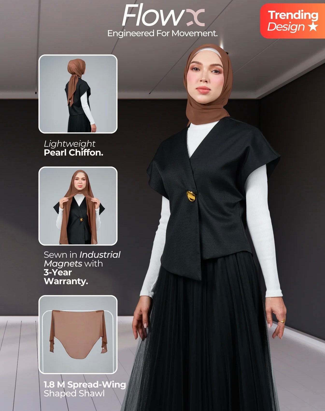 FlowX V3 [Pearl Chiffon] in Rich Brown