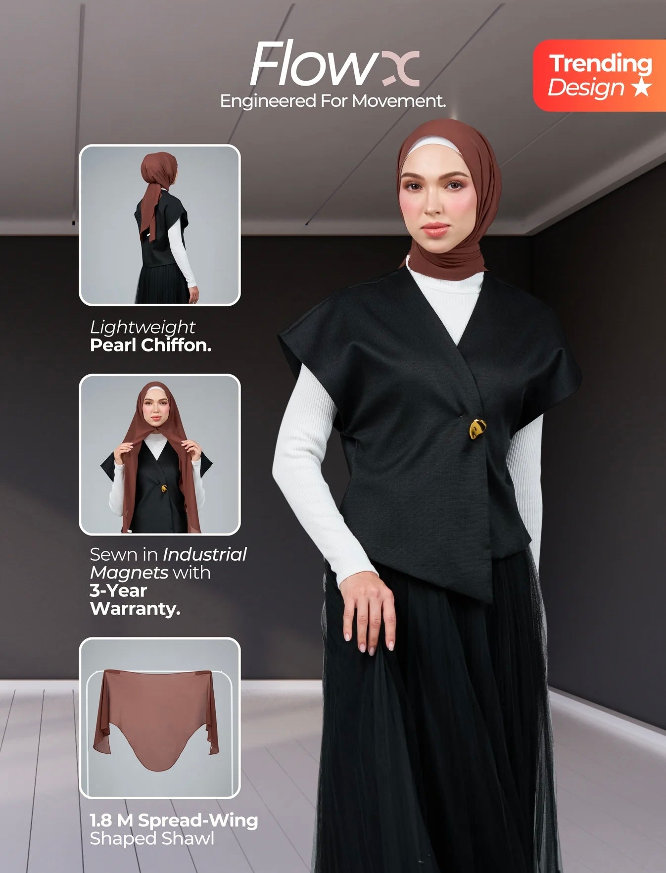 FlowX V3 [Pearl Chiffon] in Warm Brown