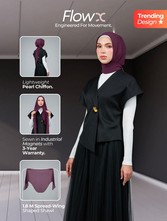 FlowX V3 [Pearl Chiffon] in Deep Burgundy