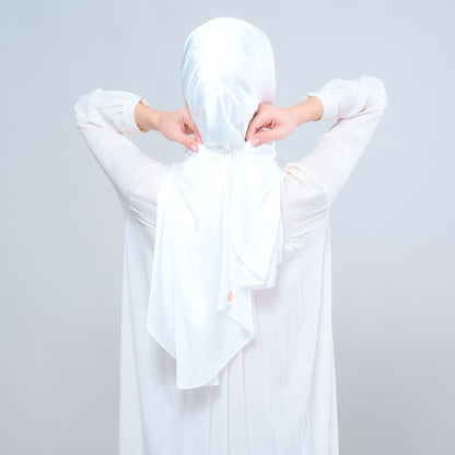 Instant Tag n' Go Shawl | Satin Silk in Bridal White