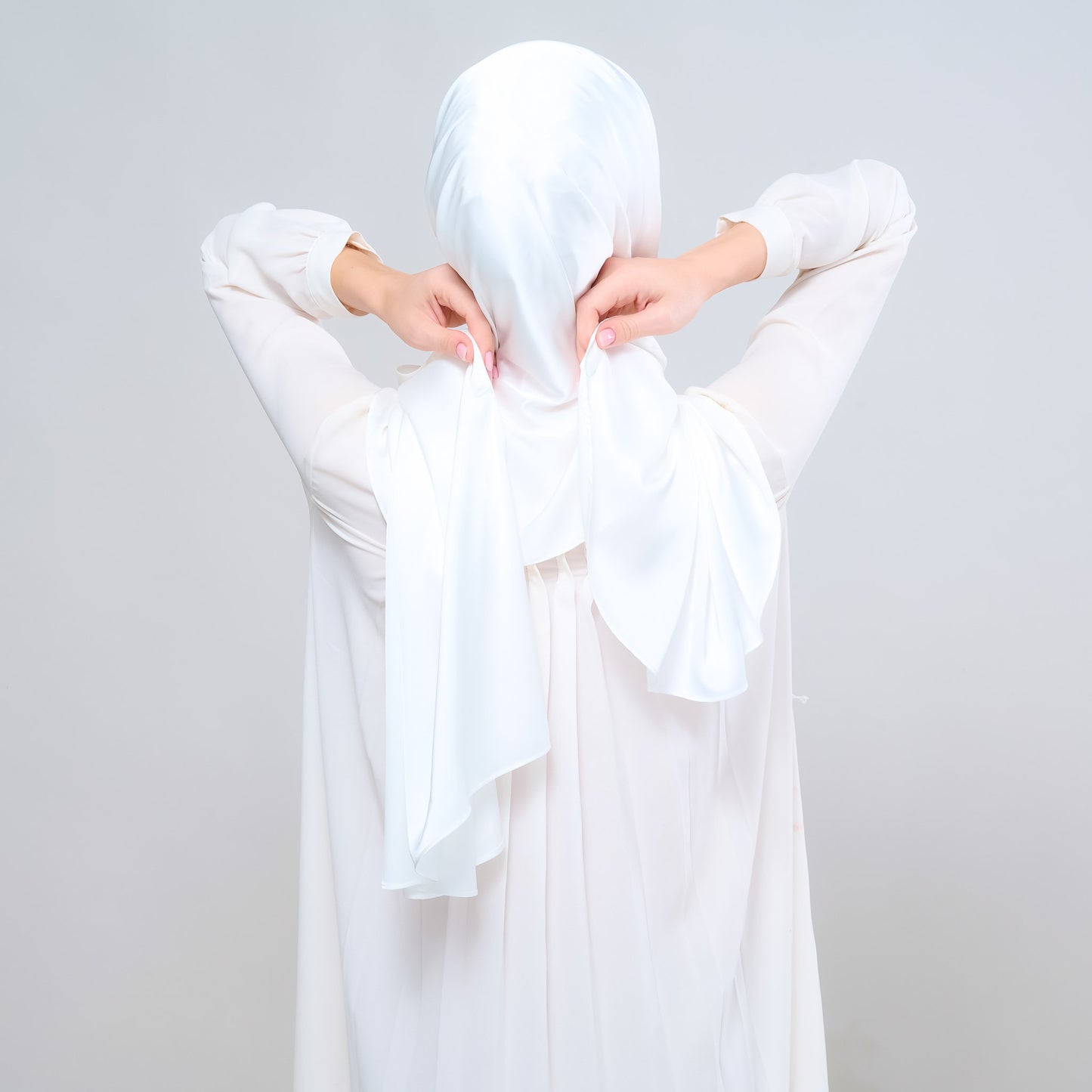Instant Tag n' Go Shawl | Satin Silk in Bridal White