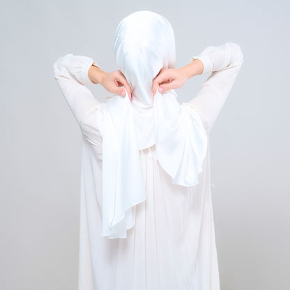 Instant Tag n' Go Shawl | Satin Silk in Bridal White