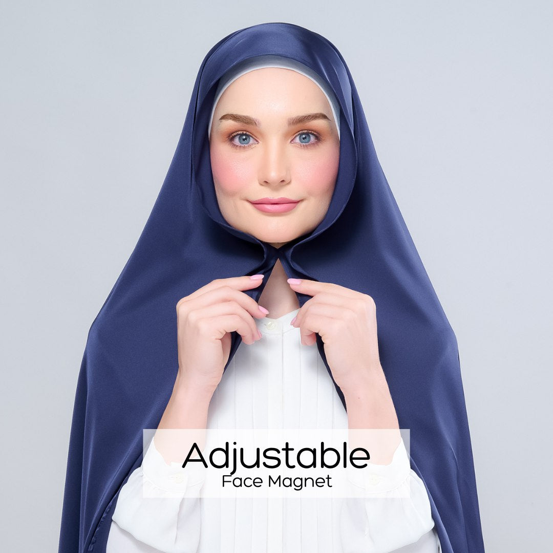 Instant Tag n' Go Shawl | Satin Silk in Deep Blue