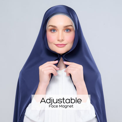 Instant Tag n' Go Shawl | Satin Silk in Deep Blue