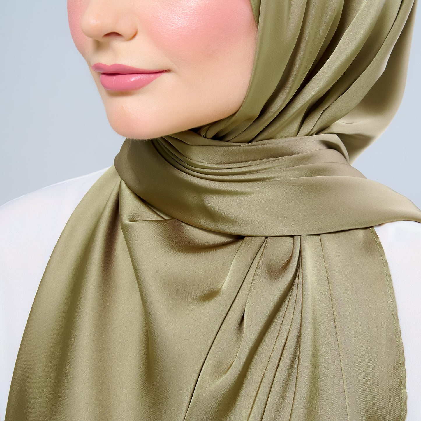 Instant Tag n' Go Shawl | Satin Silk in Olive