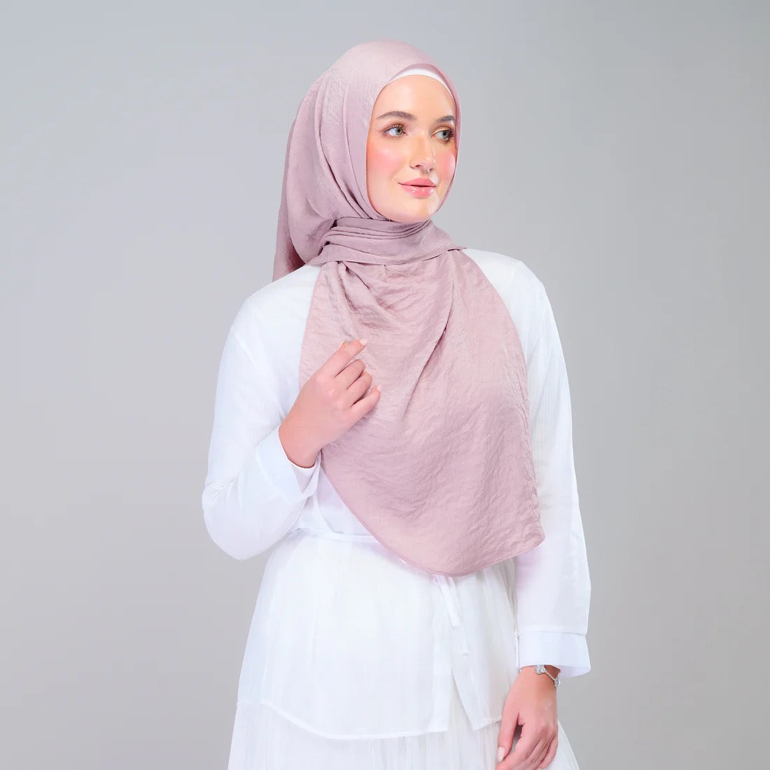 Instant Tag n' Go Shawl | Textured Silk in Soft Pink