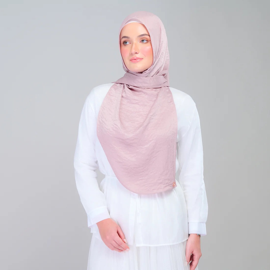 Instant Tag n' Go Shawl | Textured Silk in Soft Pink