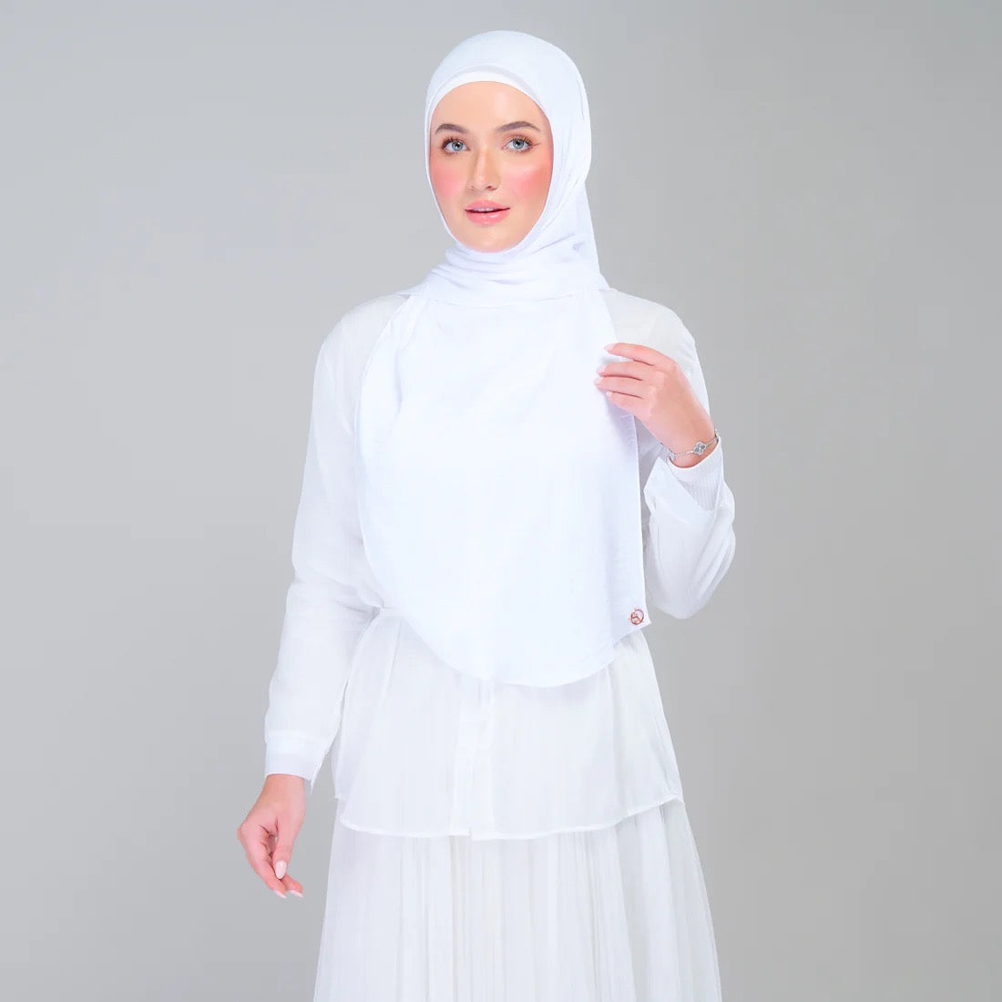 Instant Tag n' Go Shawl | Textured Silk in Pure White