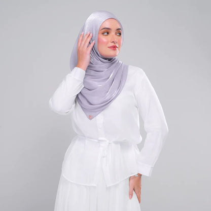 Raia Shawl | Ironless Shimmer in Platinum