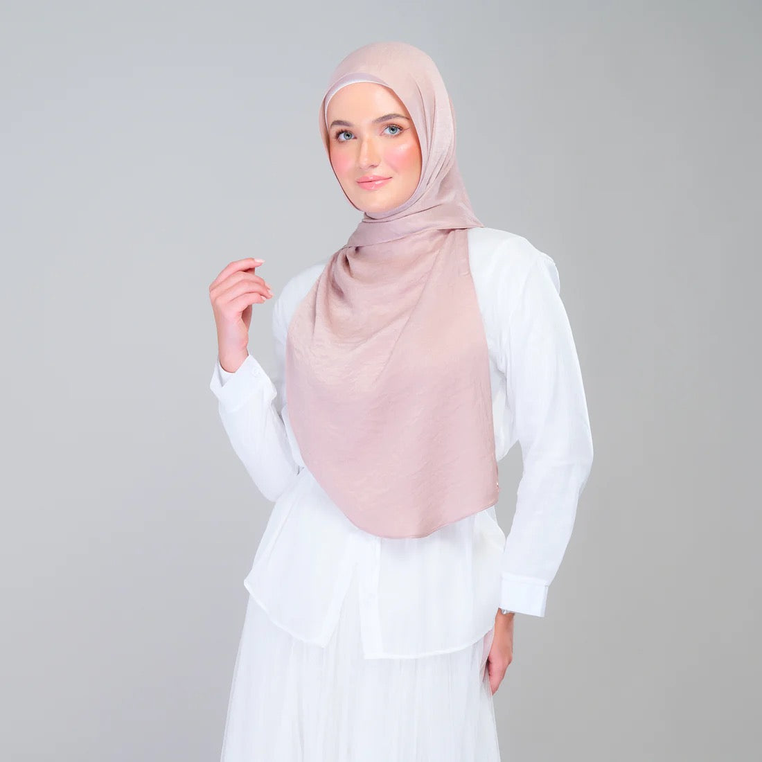 Instant Tag n' Go Shawl | Textured Silk in Nude Rose