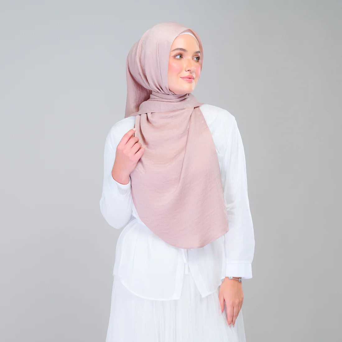 Instant Tag n' Go Shawl | Textured Silk in Nude Rose