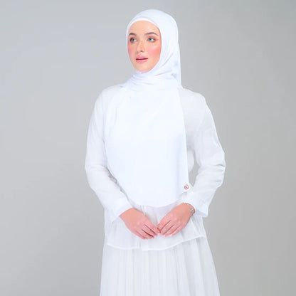 Instant Tag n' Go Shawl | Textured Silk in Pure White