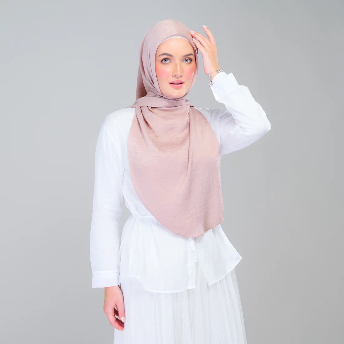 Instant Tag n' Go Shawl | Textured Silk in Nude Rose