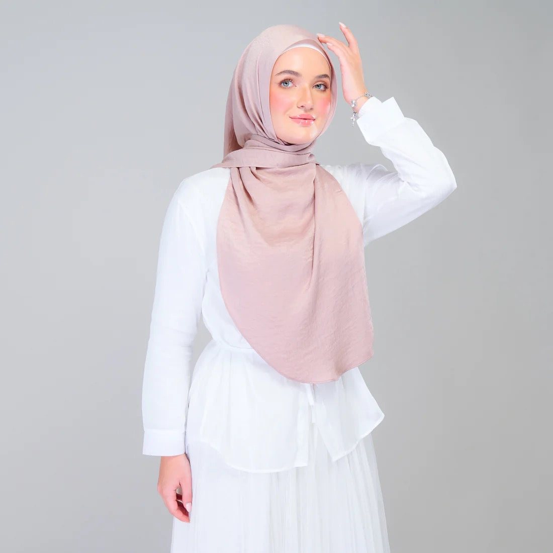 Instant Tag n' Go Shawl | Textured Silk in Nude Rose