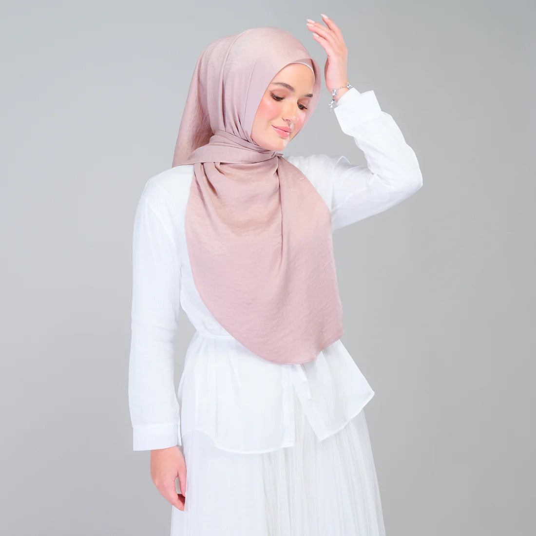 Instant Tag n' Go Shawl | Textured Silk in Nude Rose