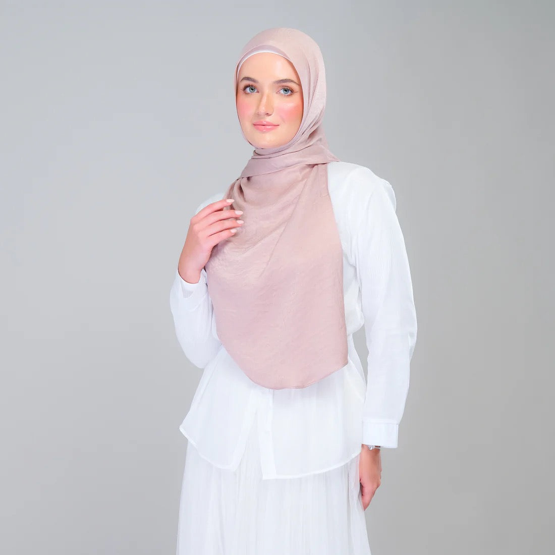 Instant Tag n' Go Shawl | Textured Silk in Nude Rose