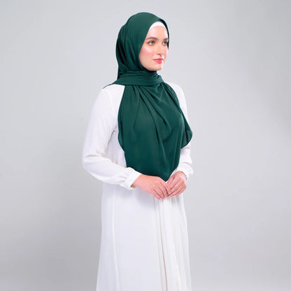 Instant Tag n' Go Shawl | Chiffon Silk in Emerald Green
