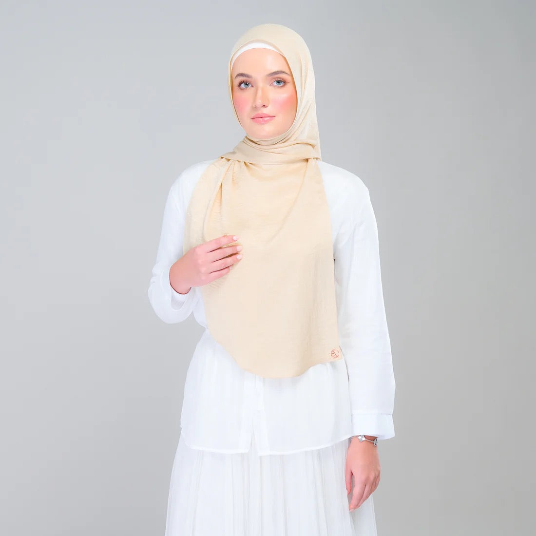 Instant Tag n' Go Shawl | Textured Silk in Buttermilk