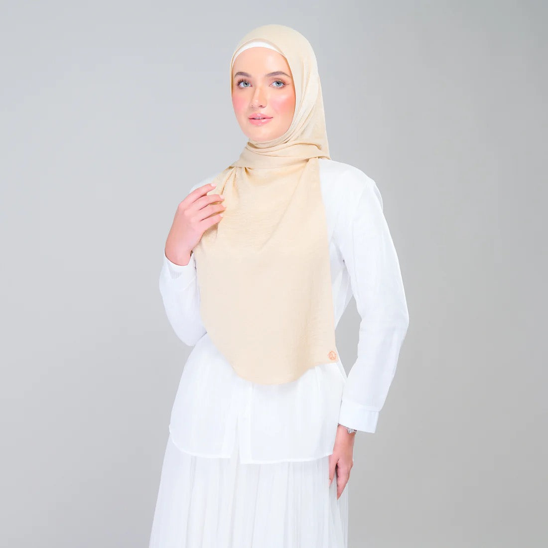 Instant Tag n' Go Shawl | Textured Silk in Buttermilk