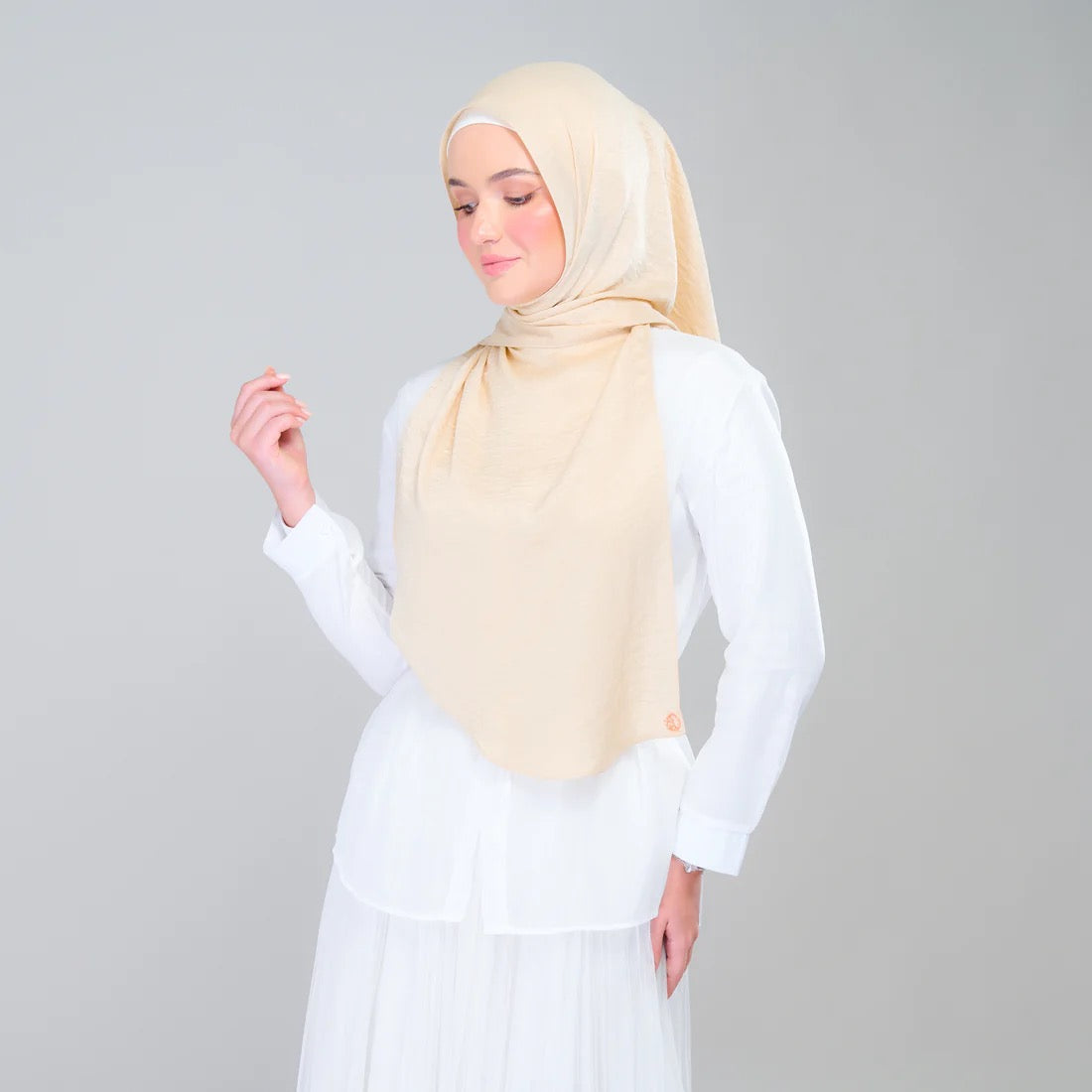 Instant Tag n' Go Shawl | Textured Silk in Buttermilk