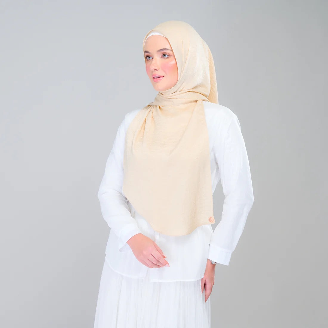 Instant Tag n' Go Shawl | Textured Silk in Buttermilk