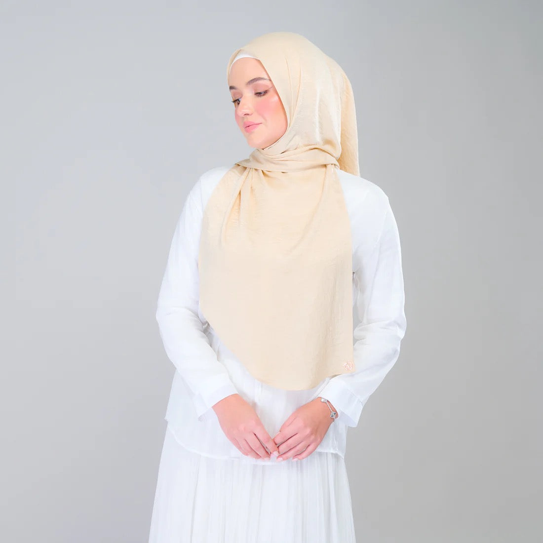 Instant Tag n' Go Shawl | Textured Silk in Buttermilk