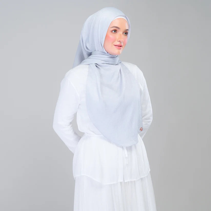 Instant Tag n' Go Shawl | Textured Silk in Light Grey