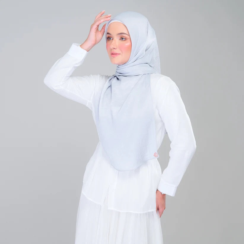 Instant Tag n' Go Shawl | Textured Silk in Light Grey