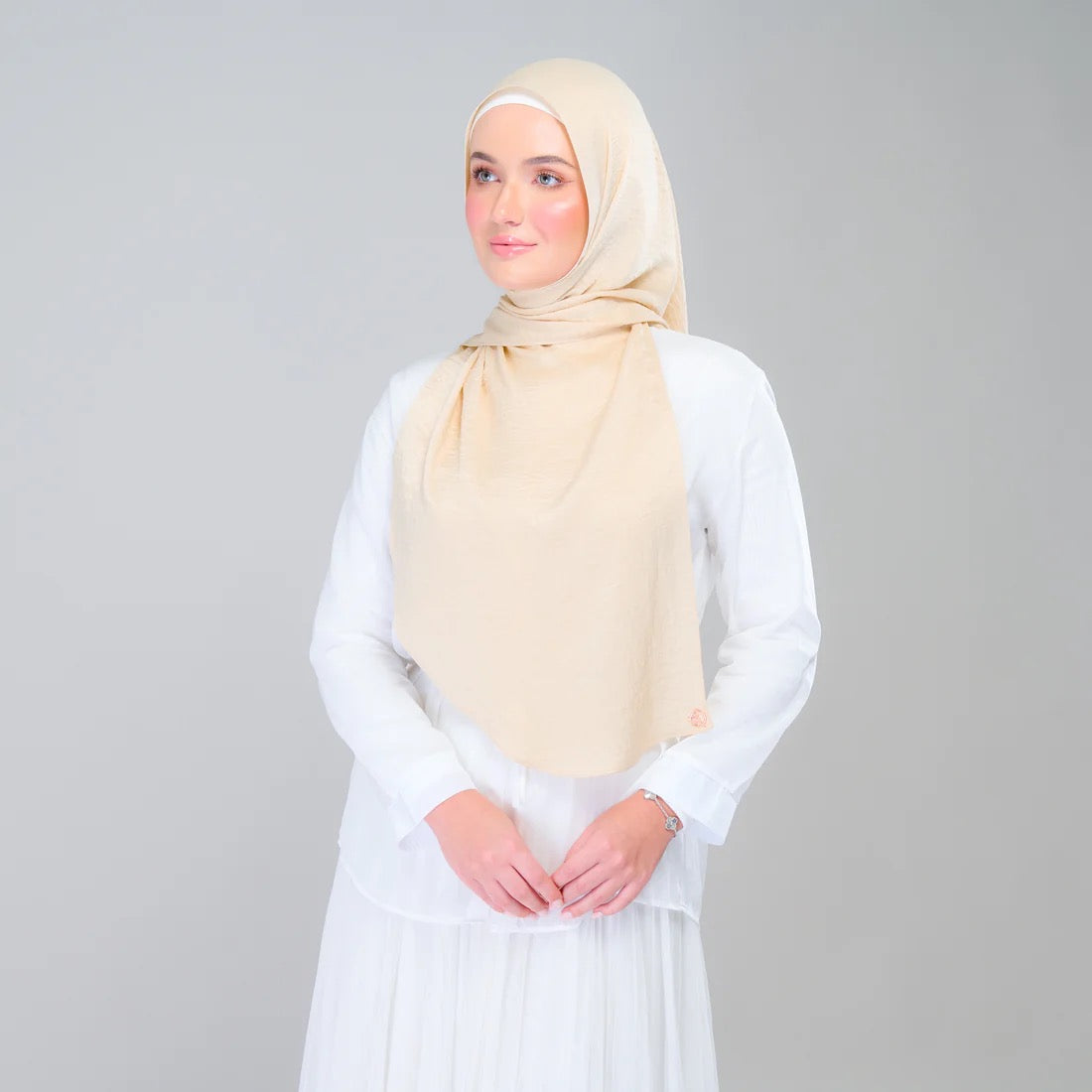 Instant Tag n' Go Shawl | Textured Silk in Buttermilk