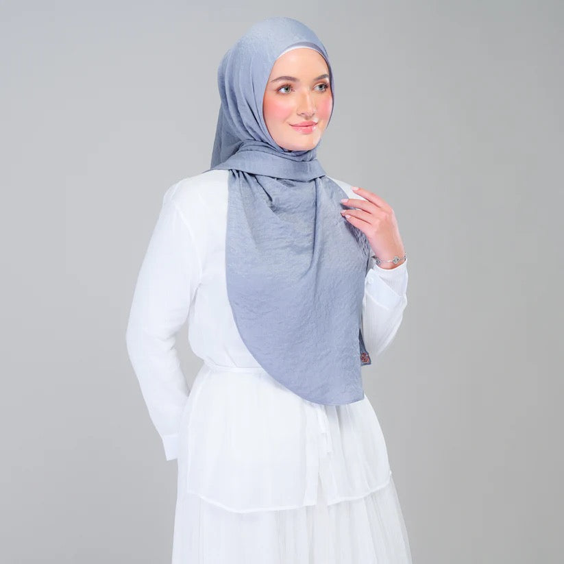 Instant Tag n' Go Shawl | Textured Silk in Metallic Grey