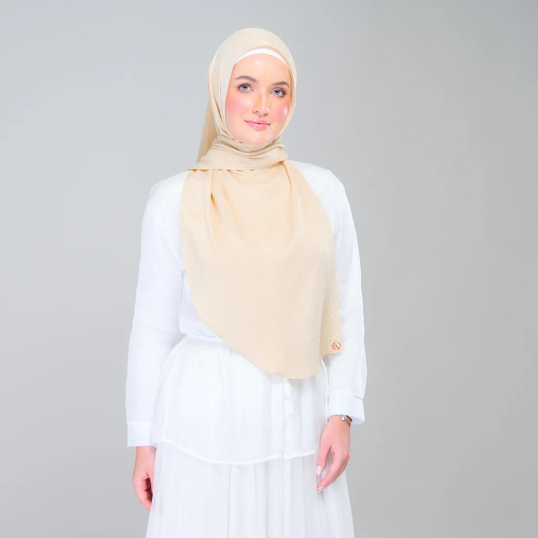 Instant Tag n' Go Shawl | Textured Silk in Buttermilk