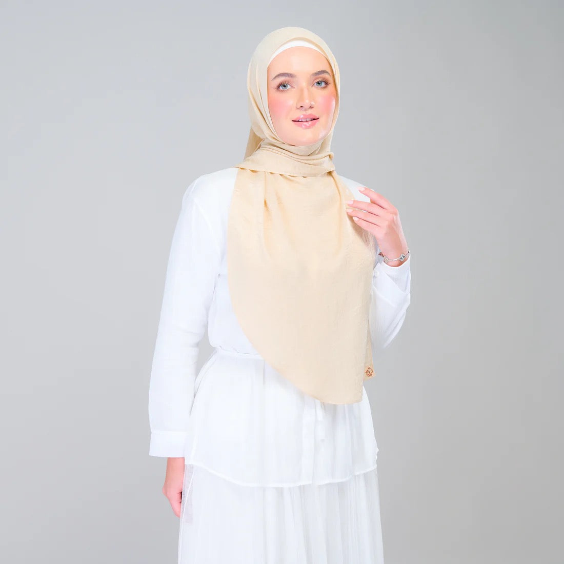 Instant Tag n' Go Shawl | Textured Silk in Buttermilk