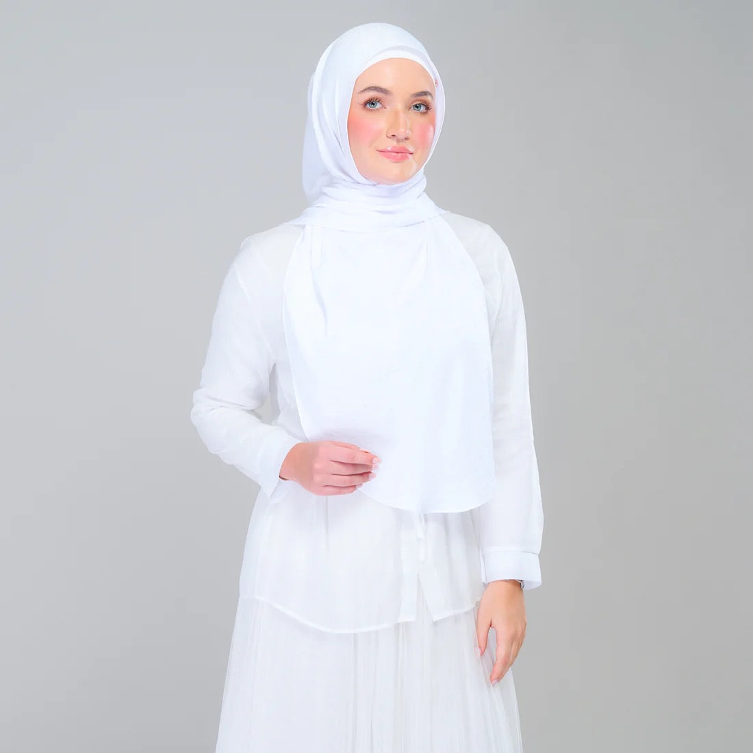 Instant Tag n' Go Shawl | Textured Silk in Pure White