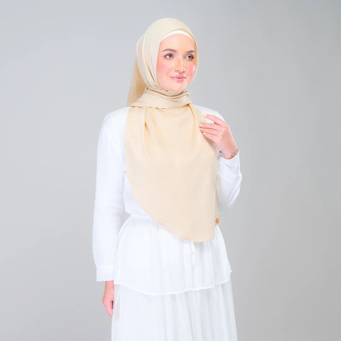 Instant Tag n' Go Shawl | Textured Silk in Buttermilk