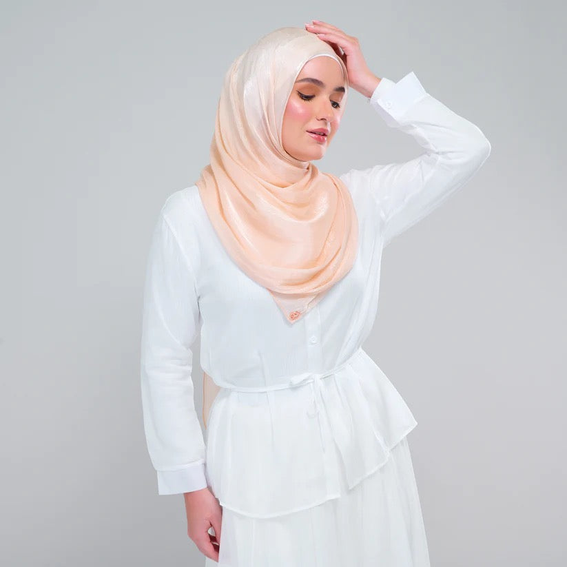 Raia Shawl | Ironless Shimmer in Rose Gold