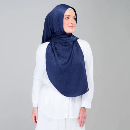 Instant Tag n' Go Shawl | Textured Silk in Navy Blue