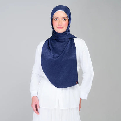 Instant Tag n' Go Shawl | Textured Silk in Navy Blue