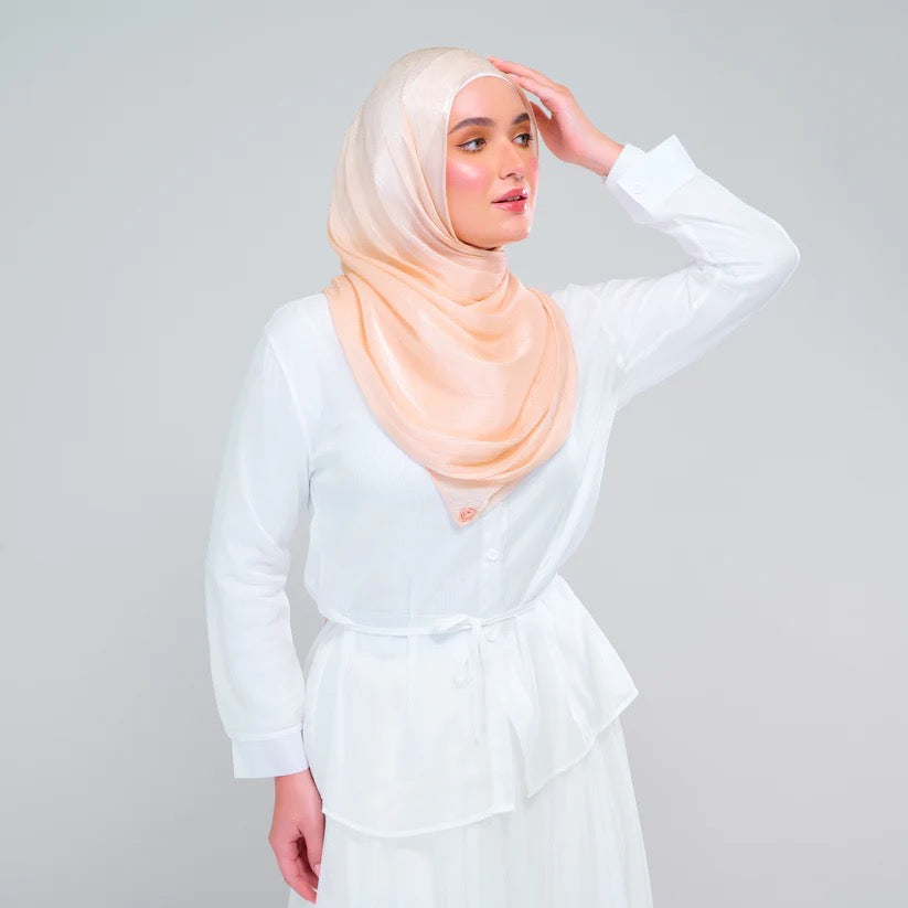 Raia Shawl | Ironless Shimmer in Rose Gold