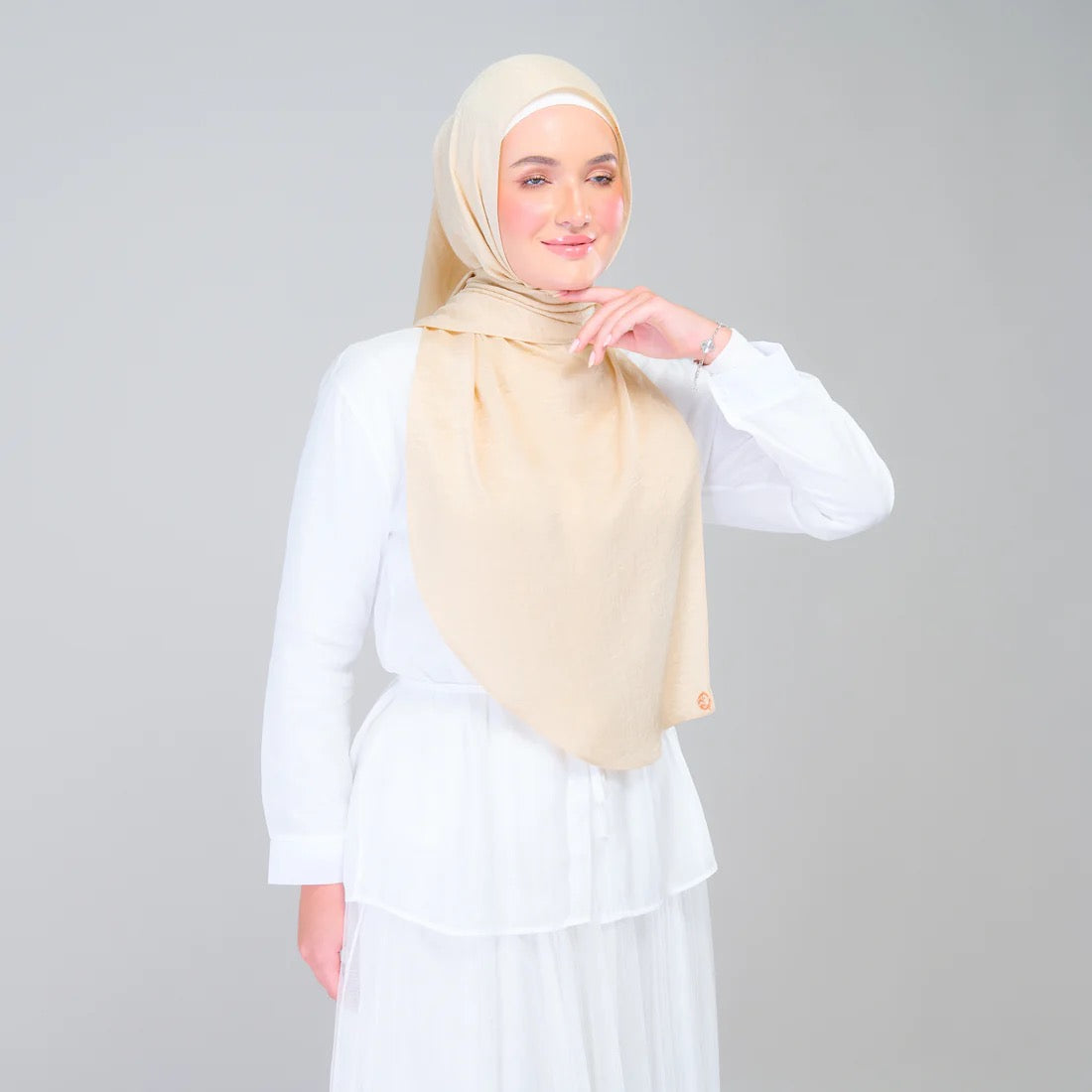 Instant Tag n' Go Shawl | Textured Silk in Buttermilk