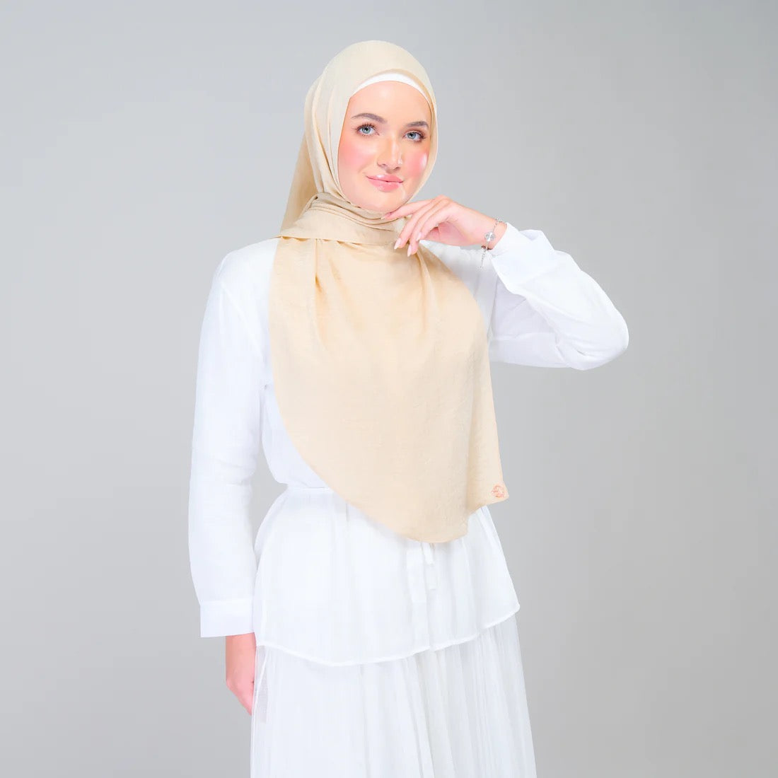 Instant Tag n' Go Shawl | Textured Silk in Buttermilk
