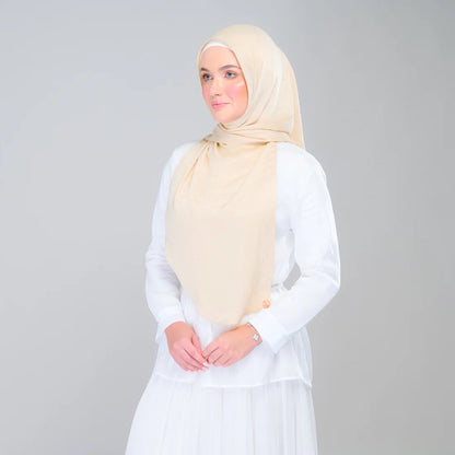 Instant Tag n' Go Shawl | Textured Silk in Buttermilk