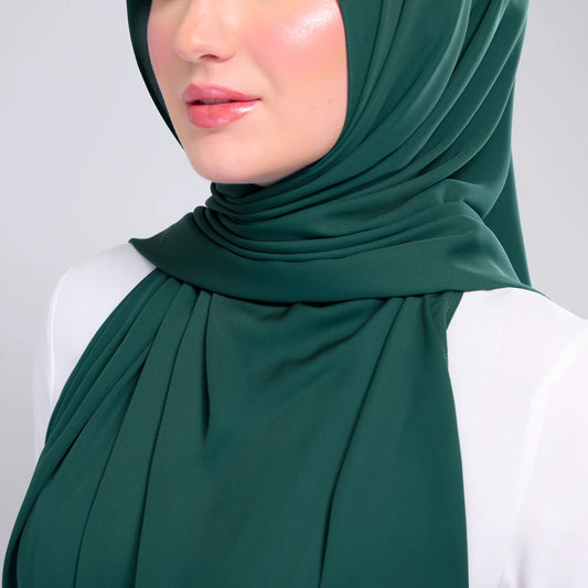 Instant Tag n' Go Shawl | Chiffon Silk in Emerald Green